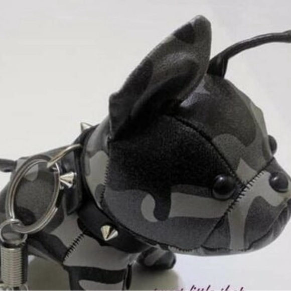 NWT French bulldog PU leather keychain w/ metal ring key ring - Picture 8 of 16